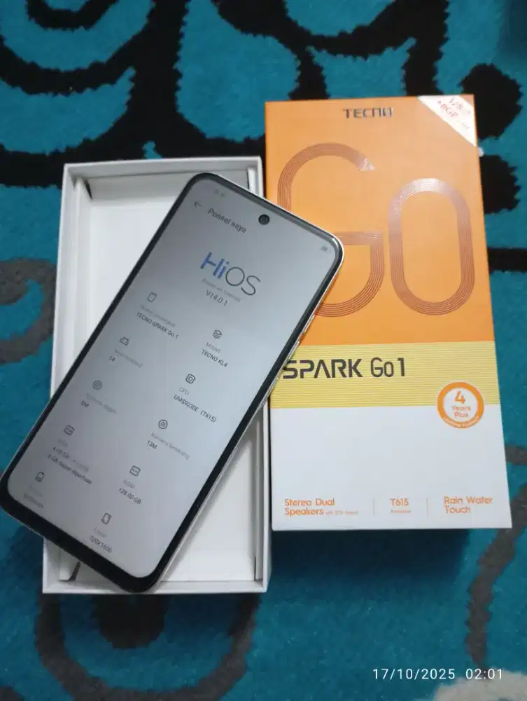 Tecno spark go 1 4/128 nominus segel bergaransi mulus 98%