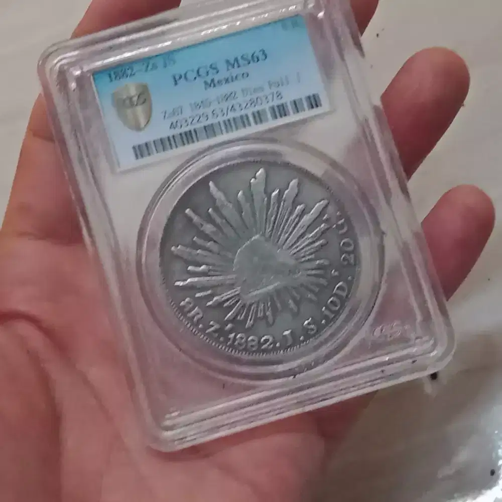 Koin PCGS MS 63 1882 MEXICO 8 REALES LANGKA