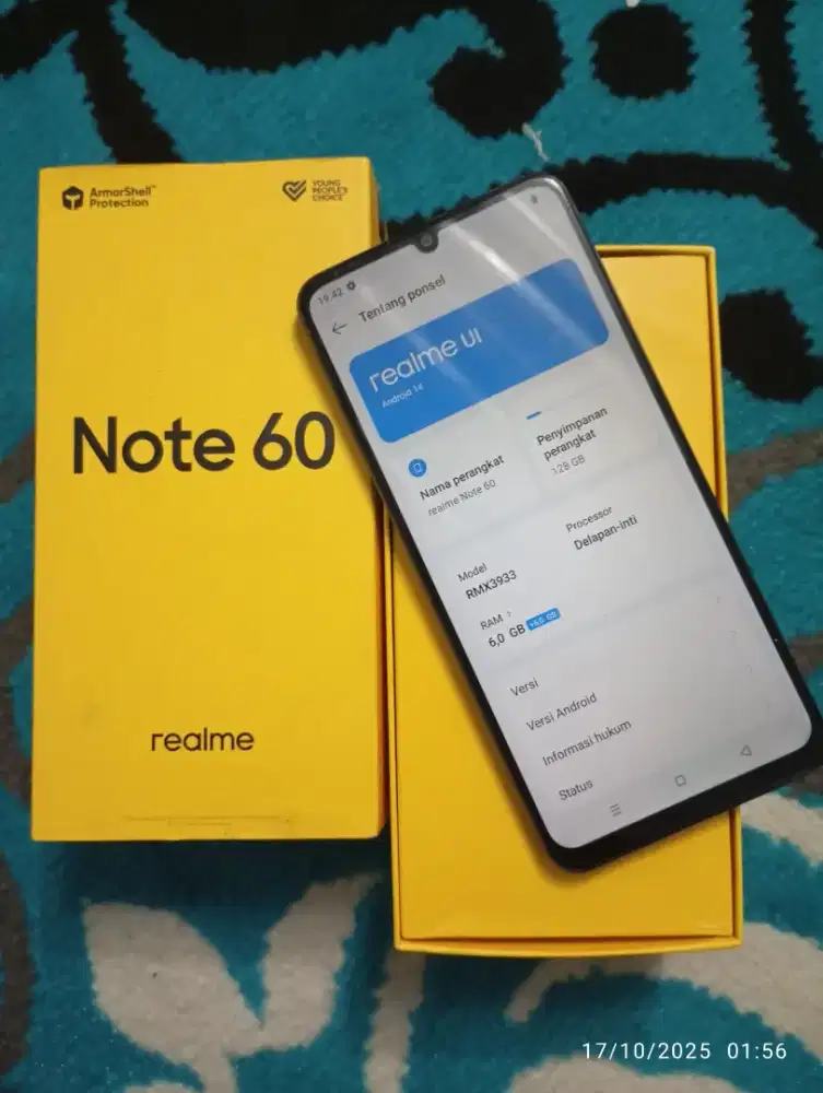Realme note 60 6/128 nominus segel bergaransi mulus 98%