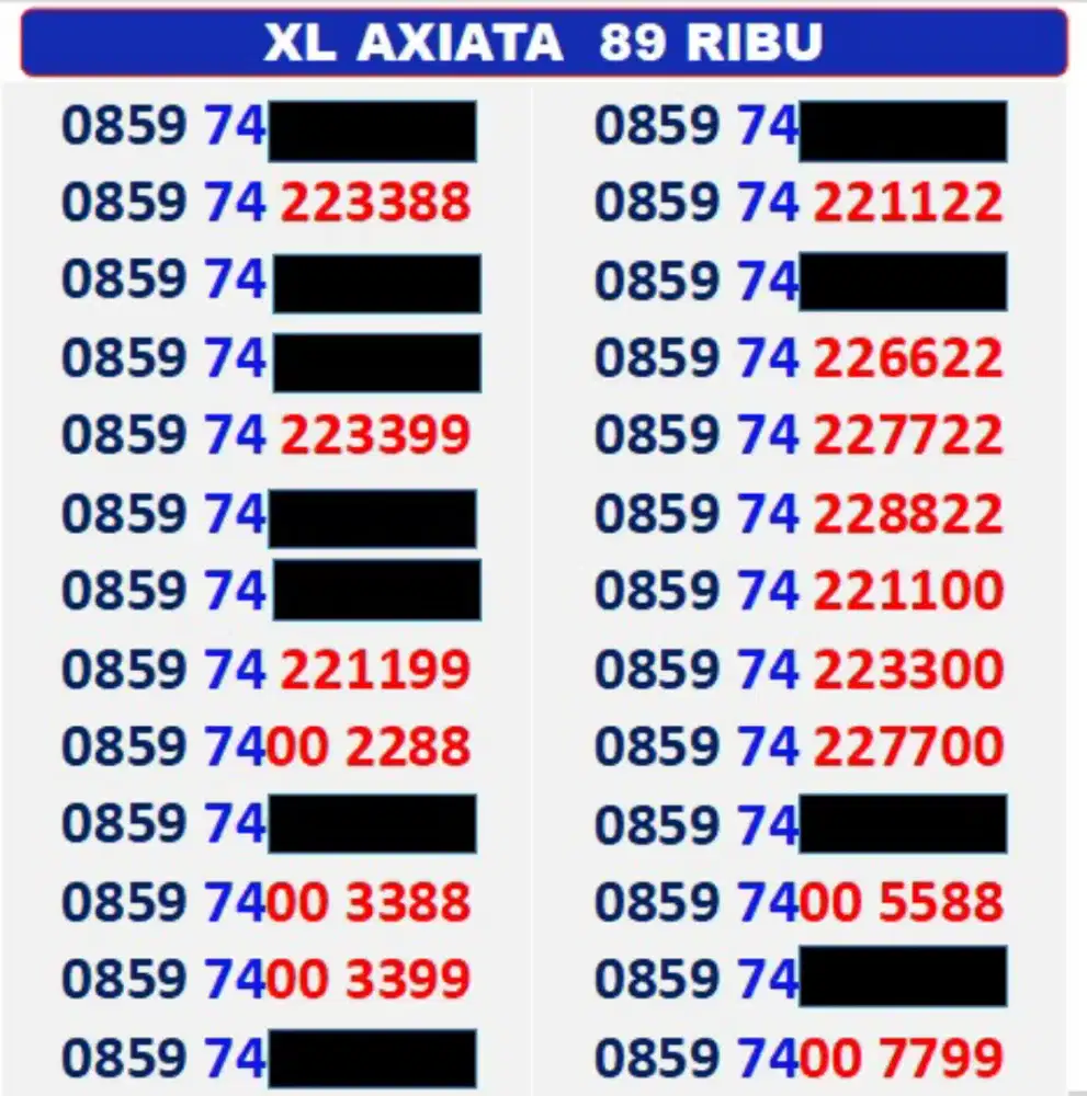 Nomor Cantik XL