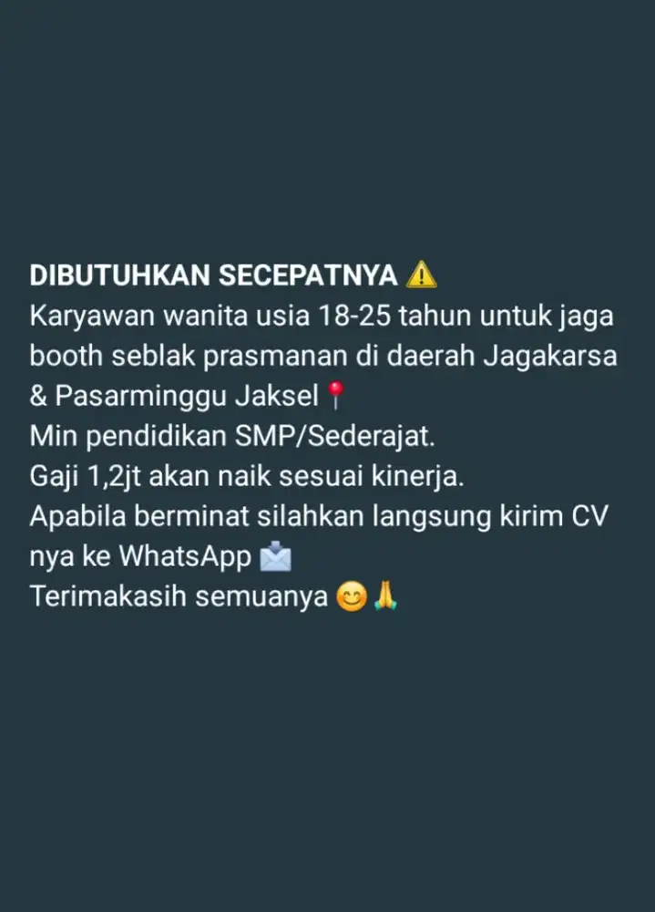 Lowongan Pekerjaan.
