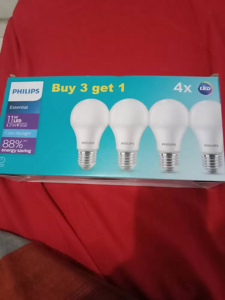 Lampu Philips 11 Watt Led, 4 Buah