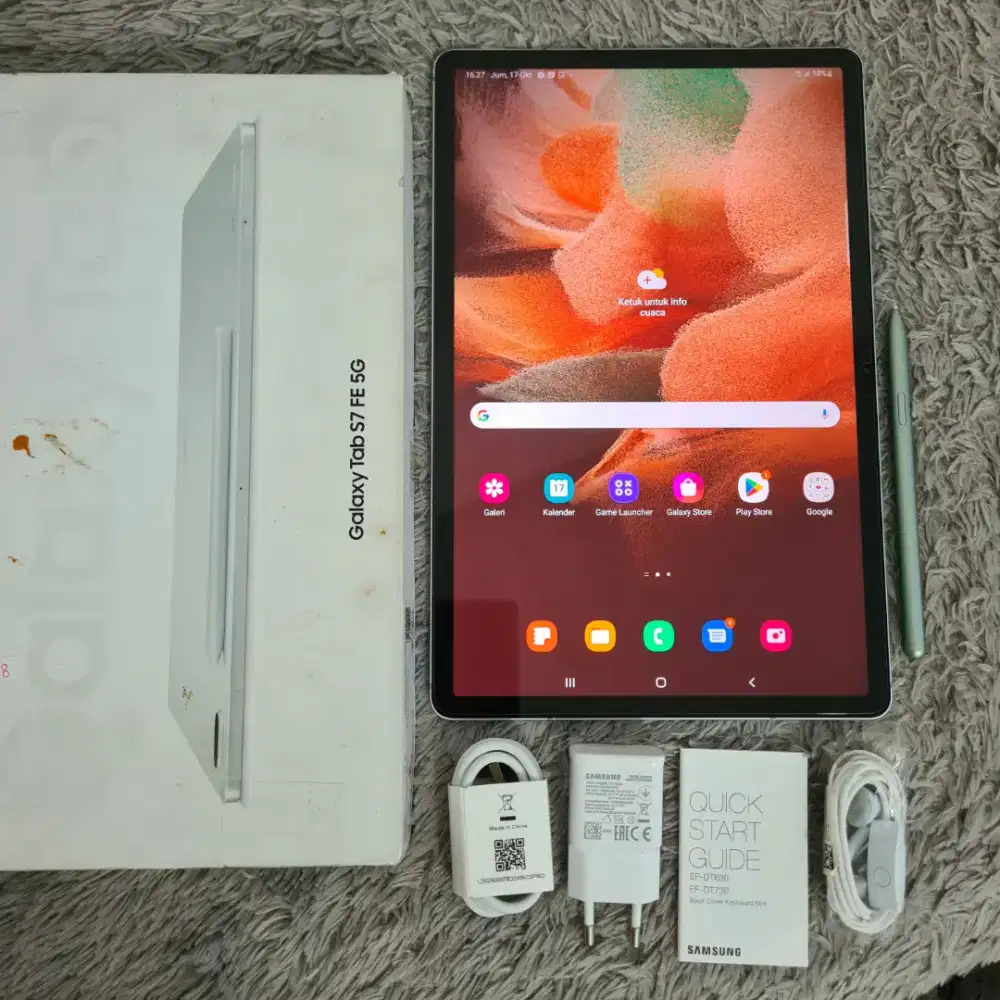 Samsung Galaxy Tab S7 FE 5G 6/128 Second Mulus Perfect Lengkap