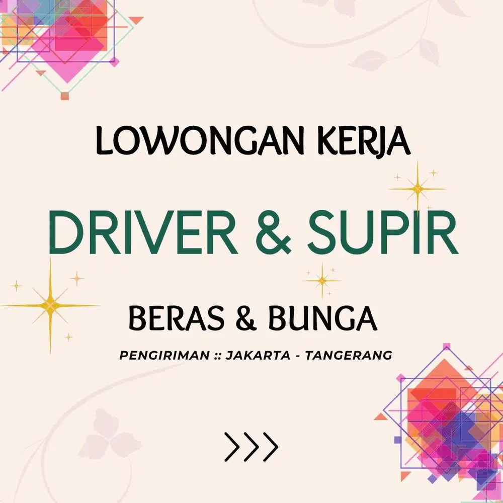 Dicari supir berpengalaman gaji 3,4 juta minimal