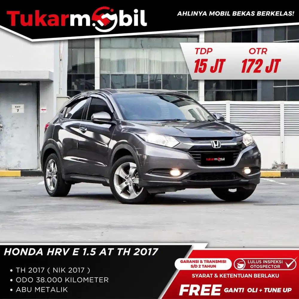 [BERGARANSI] HONDA HRV E 1.5 METIK TAHUN 2017 LOW KM PAJAK PANJANG