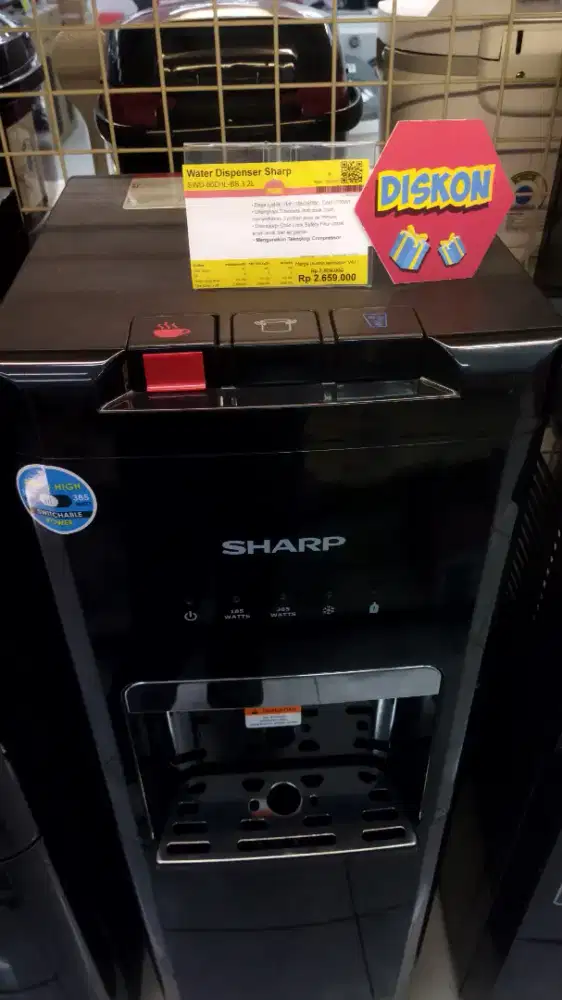 DISPENSER SHARP SWD-66EHL-BS 3.3L, bisa cicilan pakai spaylater