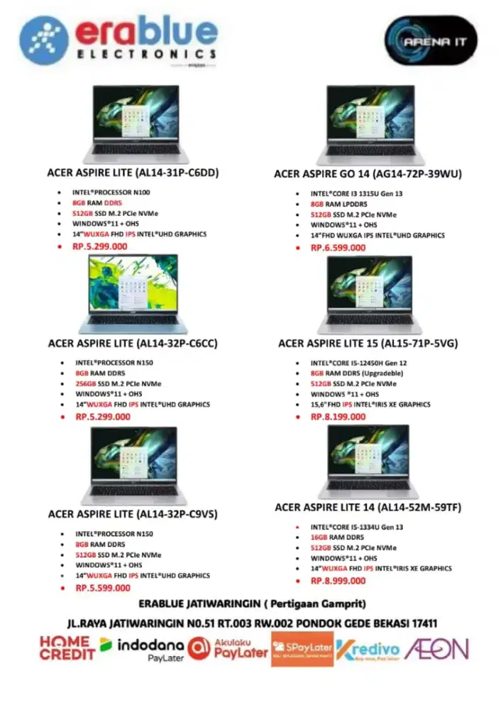 Beli laptop baru bisa cicilan tanpa kartu kredit