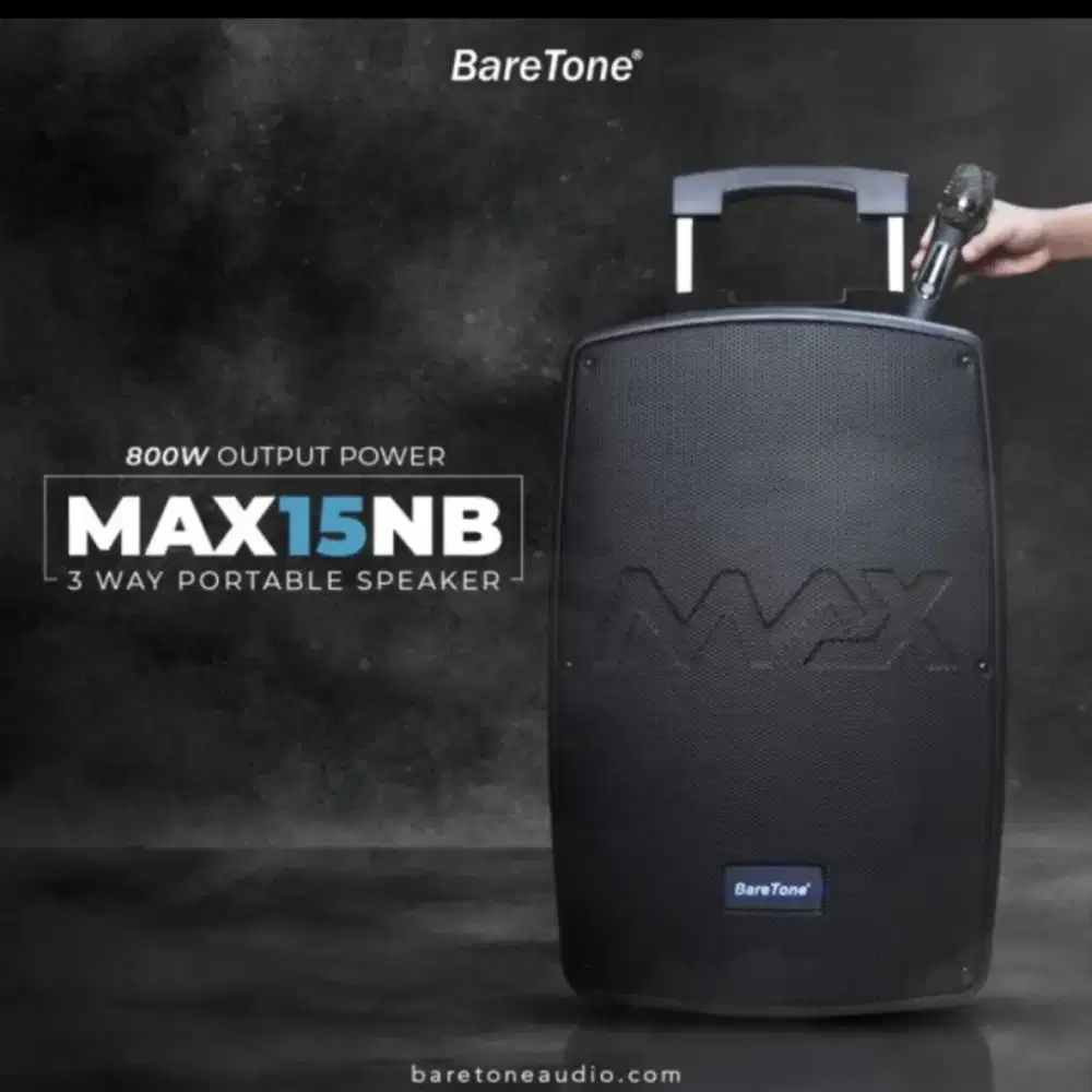 Speaker Aktif Portable Baretone Max15NB Bluetooth TWS 800 watt