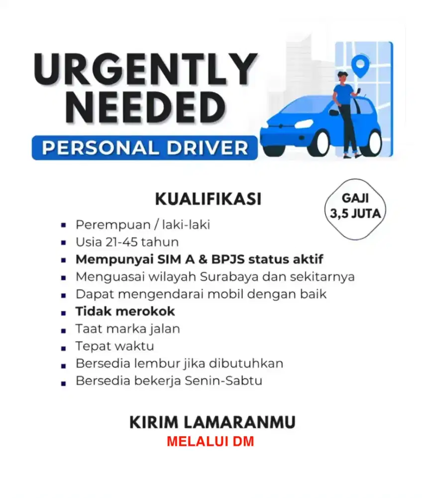 LOWONGAN KERJA DRIVER