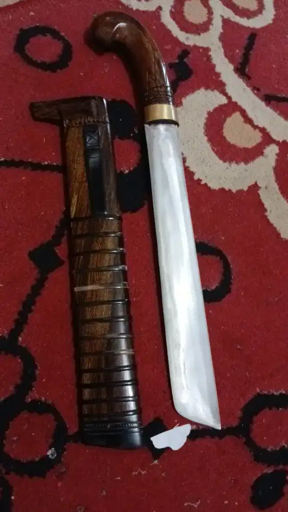 Golok  material bahan baja per mobil gagang sarung kayu galih johar