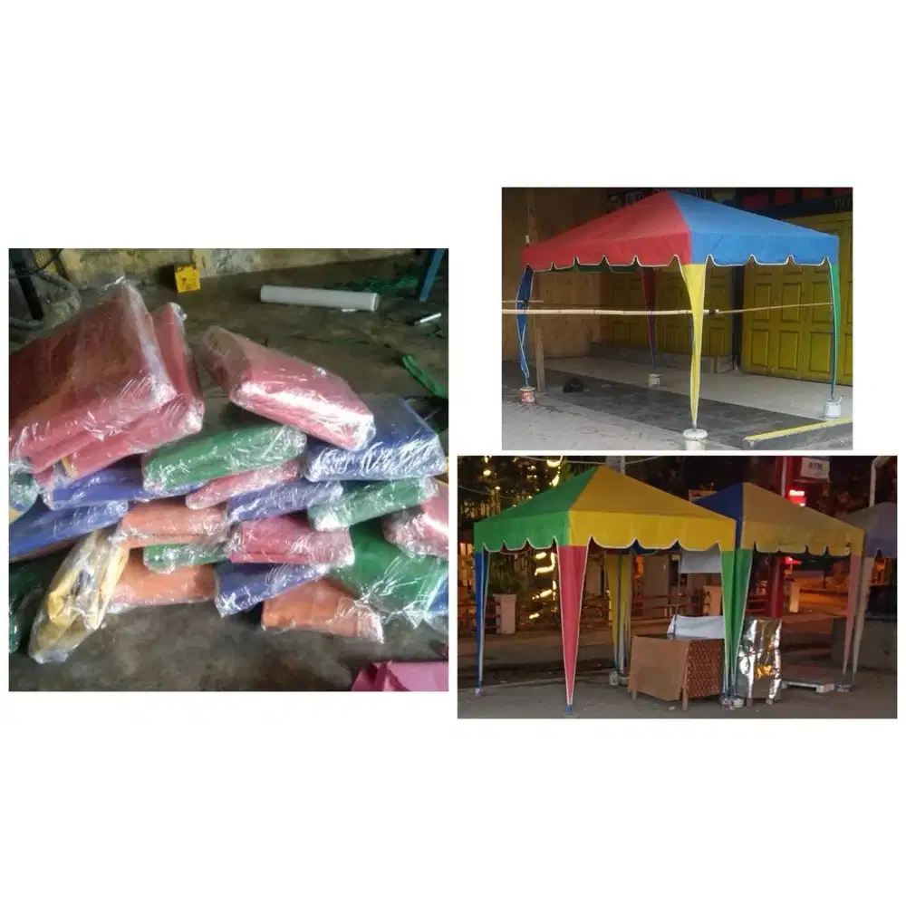 Kain terpal tenda kafe, tenda terata, tenda kanopi kain, tenda posko