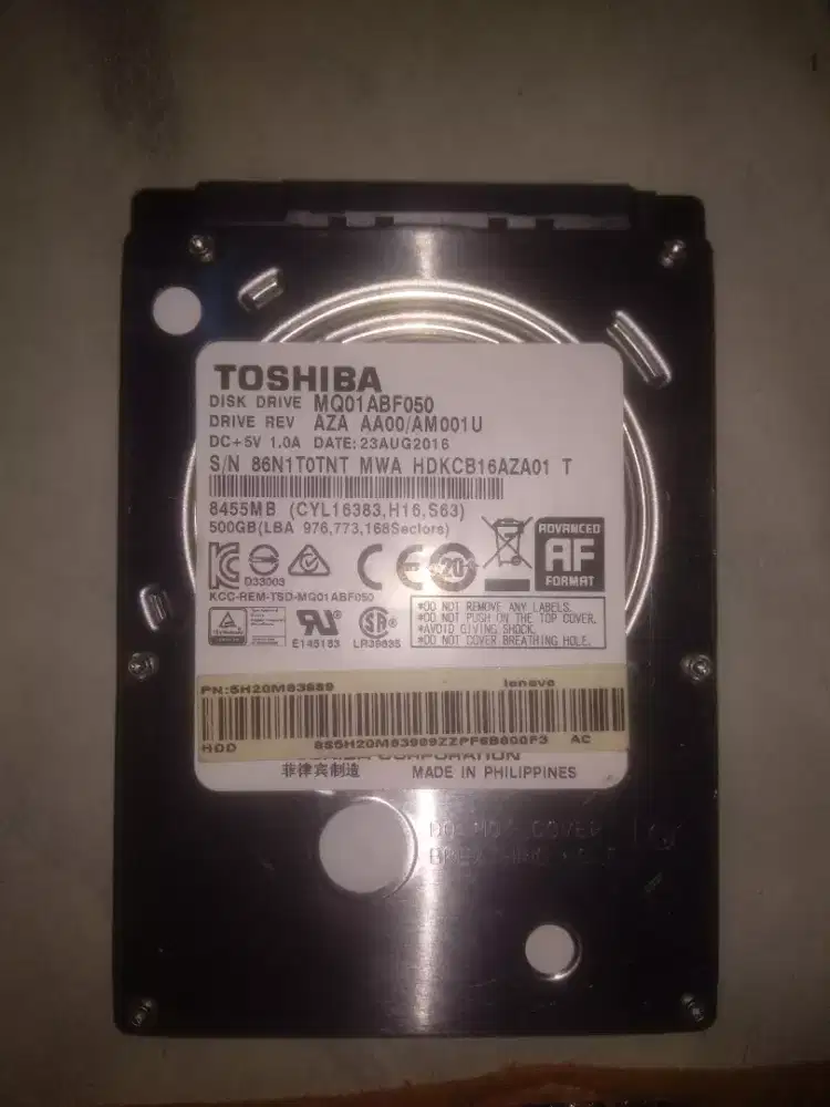 Harddisk laptop Toshiba 500GB