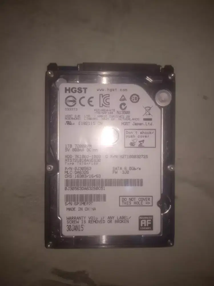 Harddisk laptop HGST 1TB