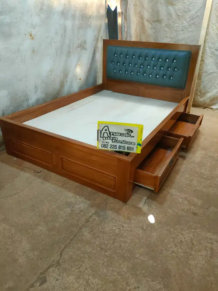 Tempat tidur dipan minimalis full kayu jati