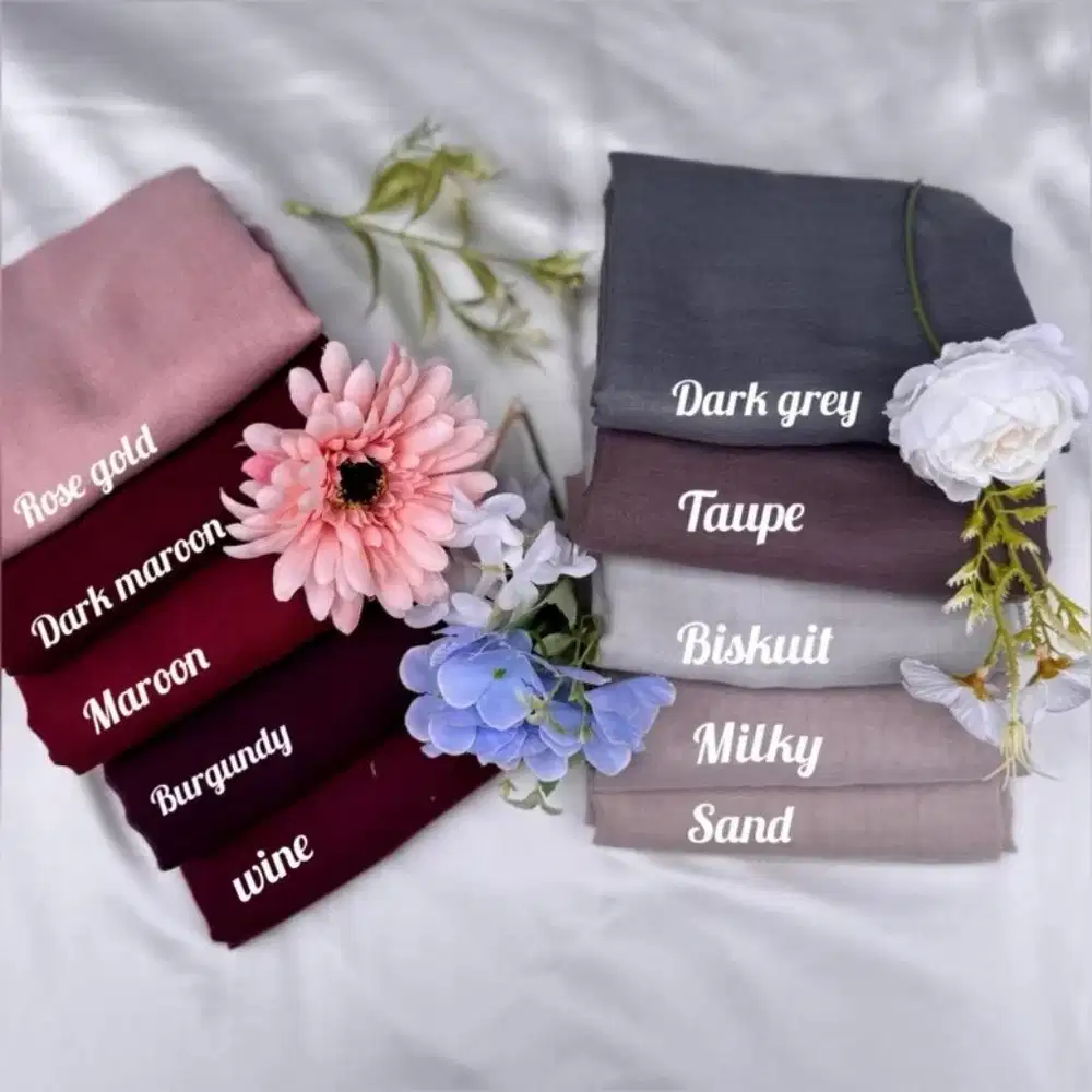 Hijab Paris premium dan Bella Square semua warna