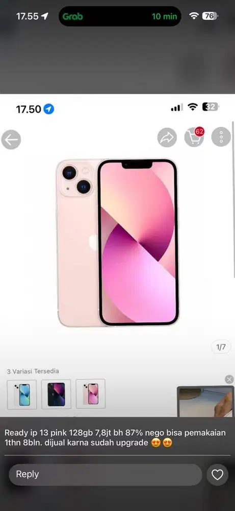 Ex Blibi JUAL IPHONE 13 PINK 128GB