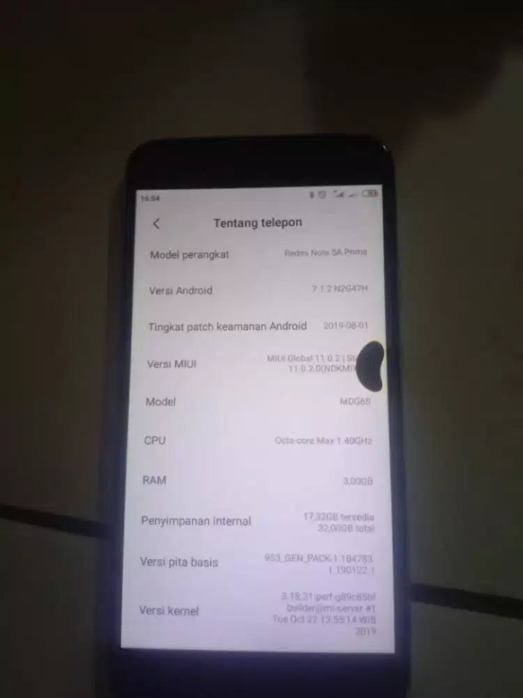 Redmi note 5a prime 3/32 batang minus ada tompel