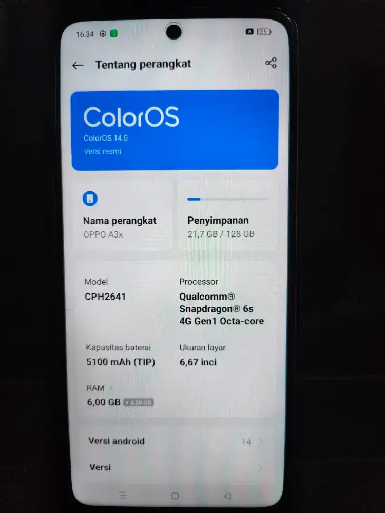 Oppo A3x 6/128 + charger
