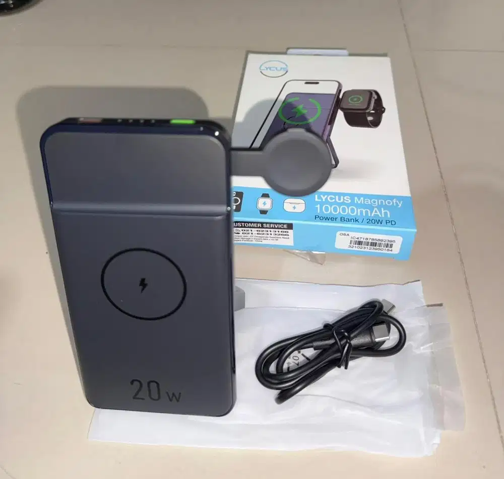 (Bisa Nego) Power Bank Iphone Lycus Magnofy Wireless Magnetic - Black