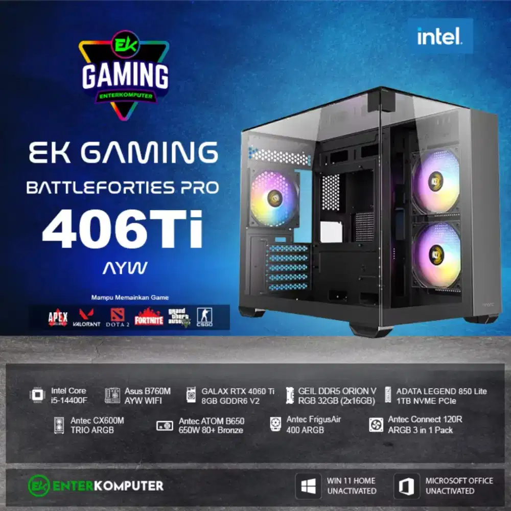 PC Gaming Rakitan Enterkomputer Second Nego