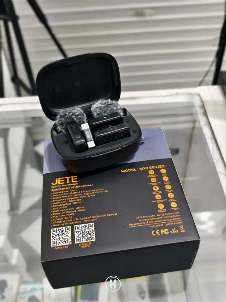 Mic wireless jete mx2 lengkap original bawaan istimewa