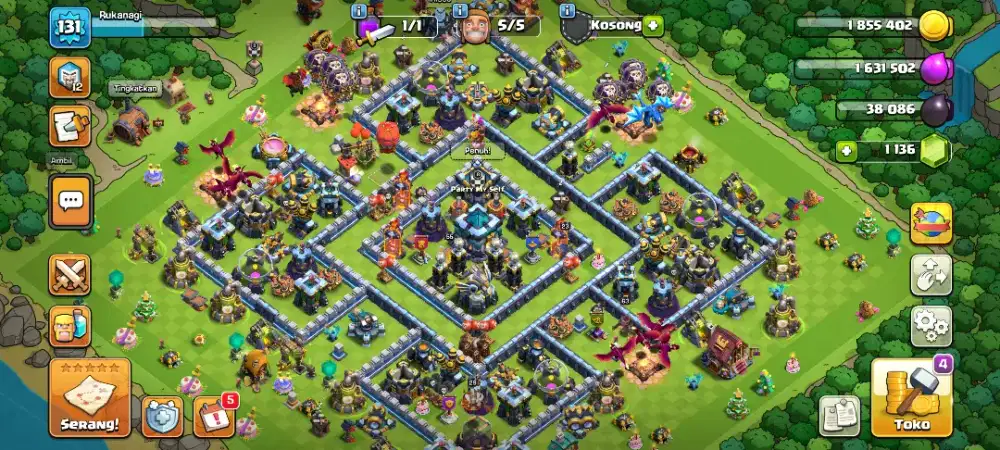 COC TH 13, sisa hero dan wall