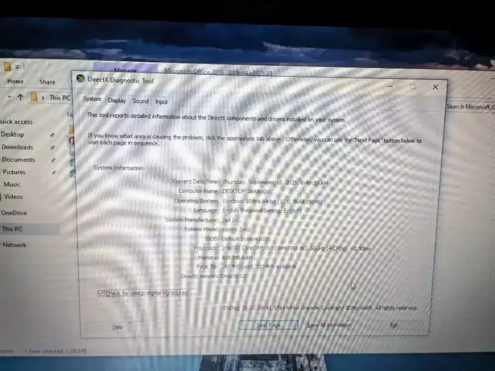 Laptop dell 8 SSD 256 GB