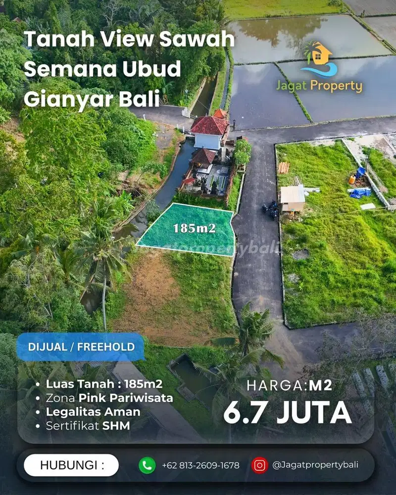 Dijual Tanah Berlokasi Semana Ubud Gianyar Bali dengan View Sungai