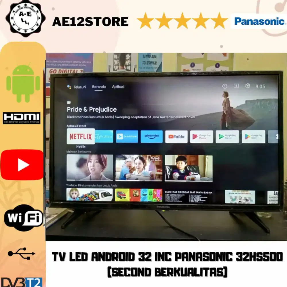 Tv led android 32 inc panasonic hs500 remote original