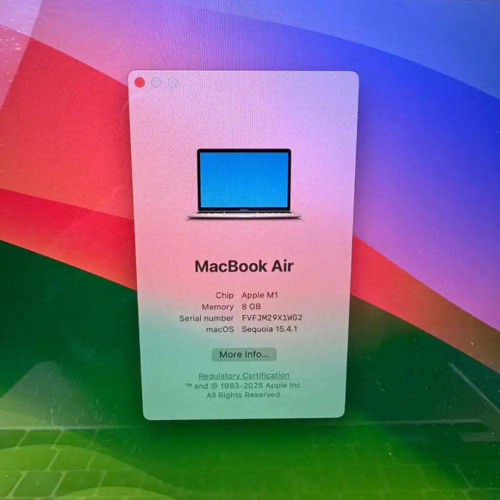 Macbook Air M1 Ram 8 Ssd 256 Layar 13 inch Full set Rose Gold Ibox