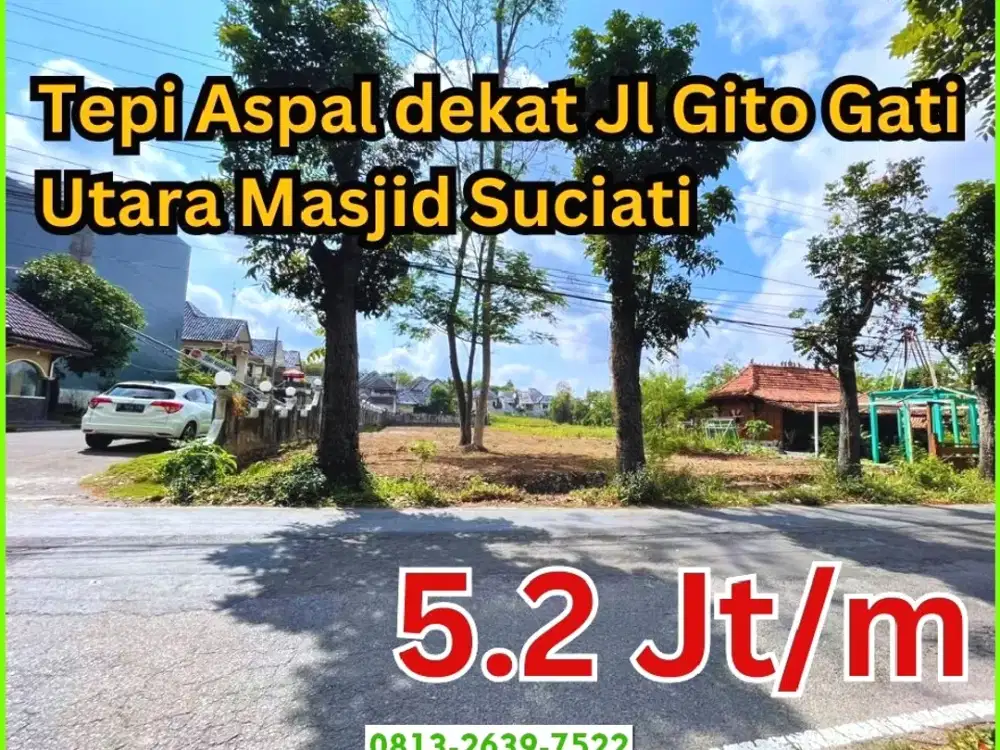 Mulai 500 Jt-an, Investasi Tanah Jl Gito Gati Sleman