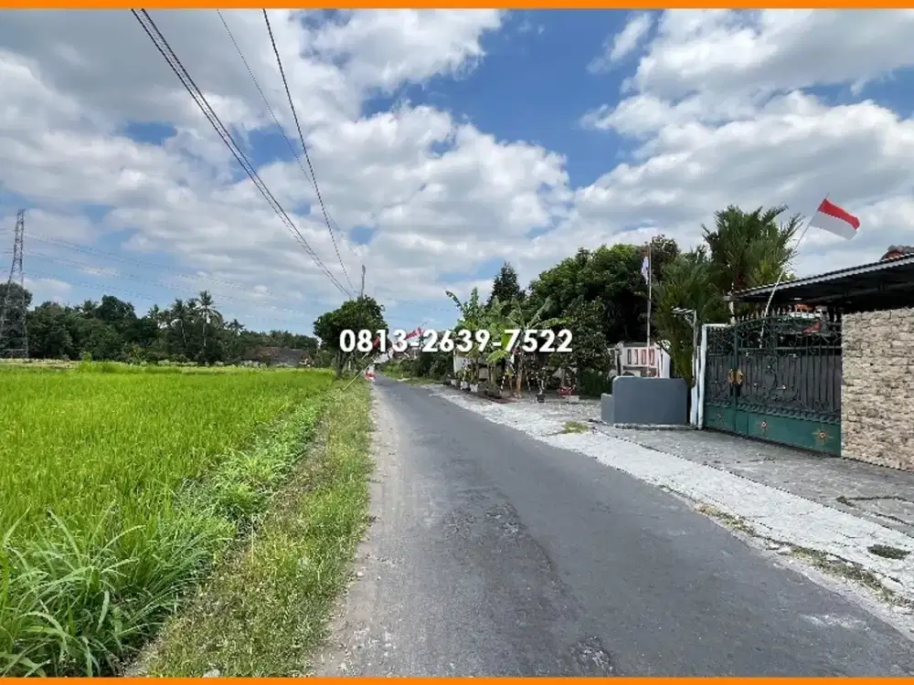 Jl Kaliurang Gentan, Tanah SHM Sawah Akses Mobil