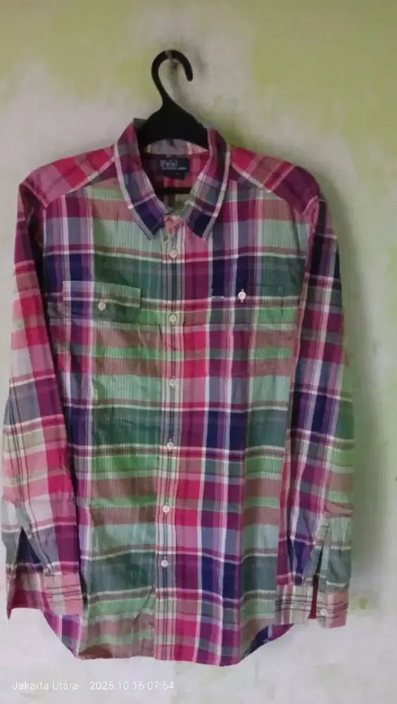 Kemeja polo Ralph Lauren lengan panjang