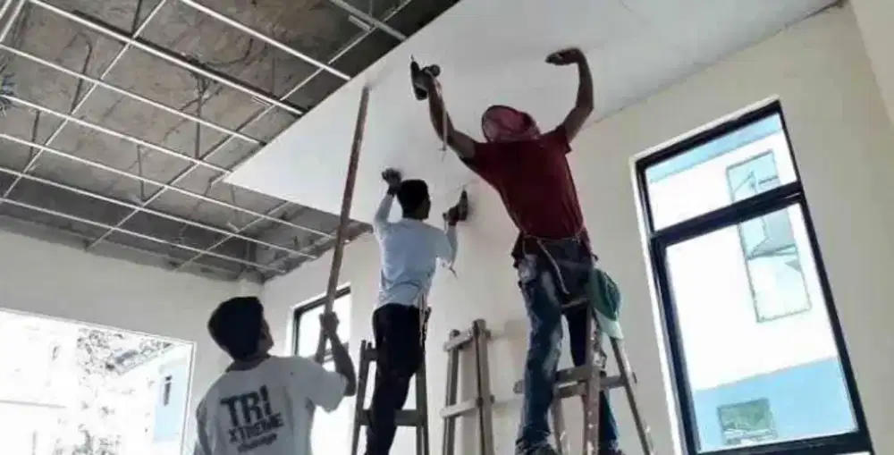 plafon gypsum dan kalsyboard