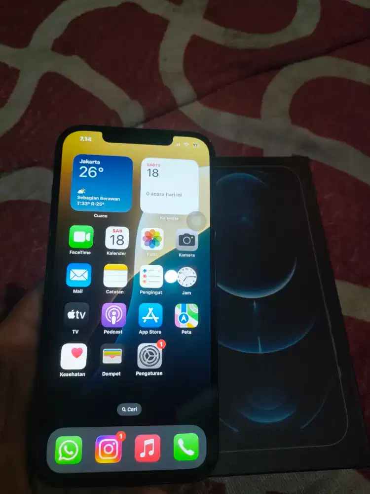 Jual cepat iphone 12 promax 128 inter, mulus like new. All operator