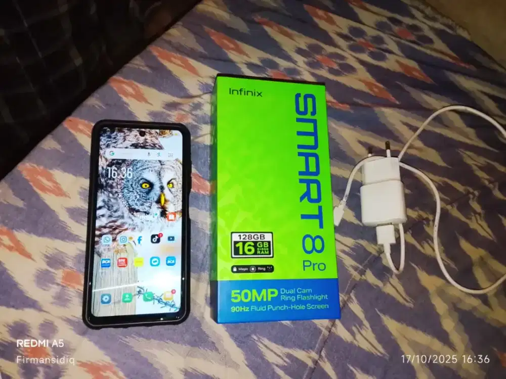 Infinix smart 8 pro kelengkapan fullset minus pemakaian aja