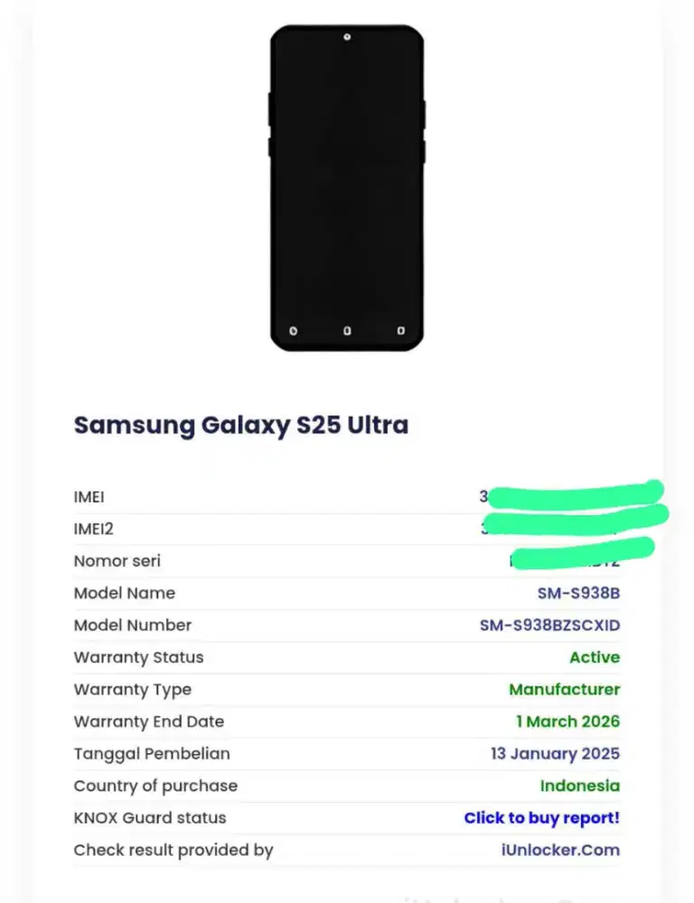 Jual Cepat Samsung S25 Ultra 12/512 GB Garansi Resmi