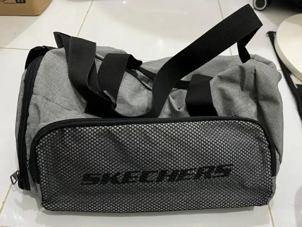 Tas Gym Duffle Skechers Original Grey Black