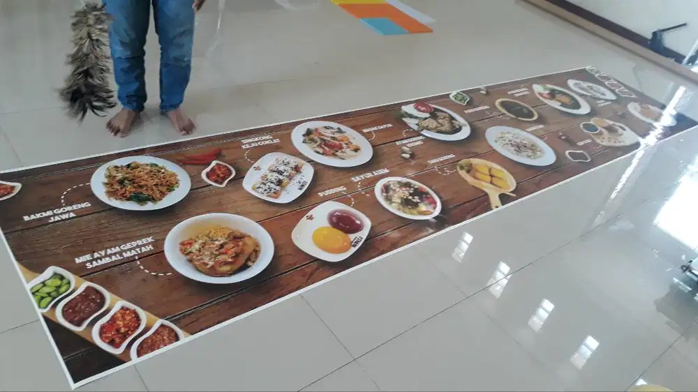 Sticker tembok Wallsticker Background Printing & cuting di Soloraya