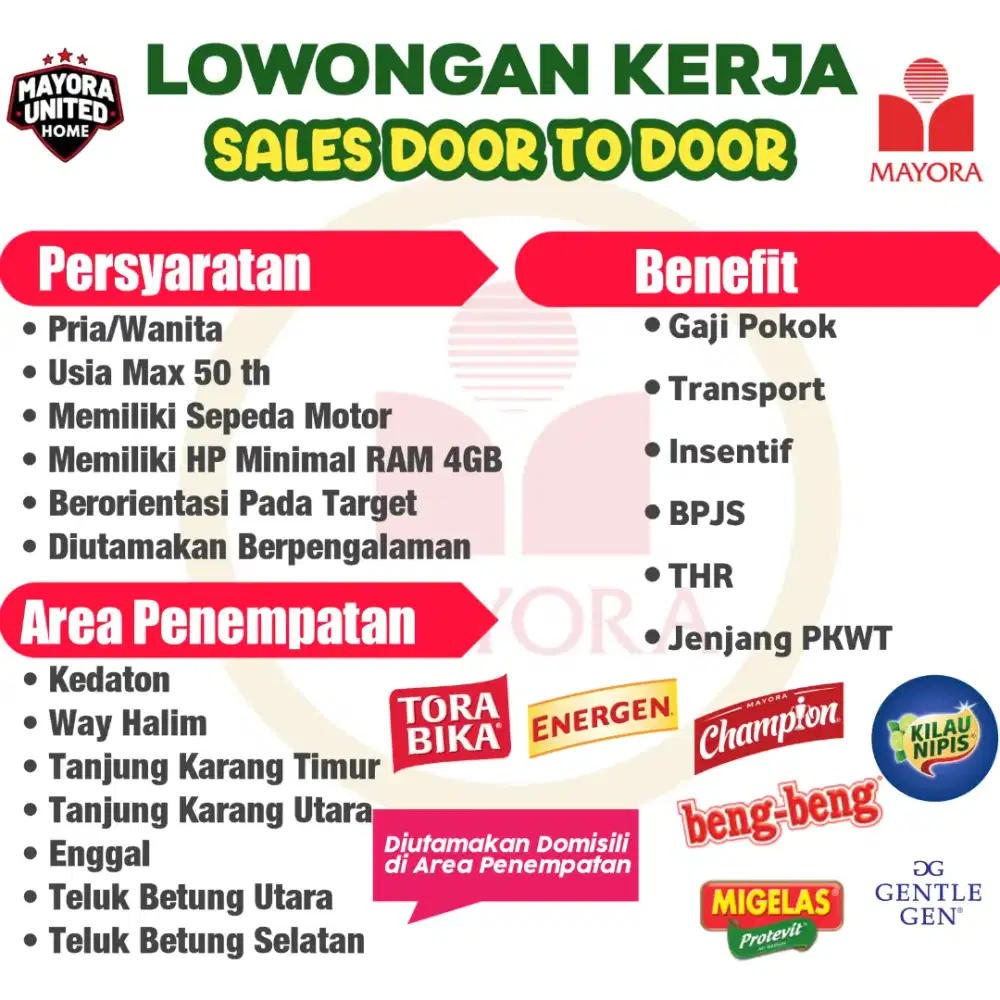 Lowongan Kerja Sales Moyora Door To Door