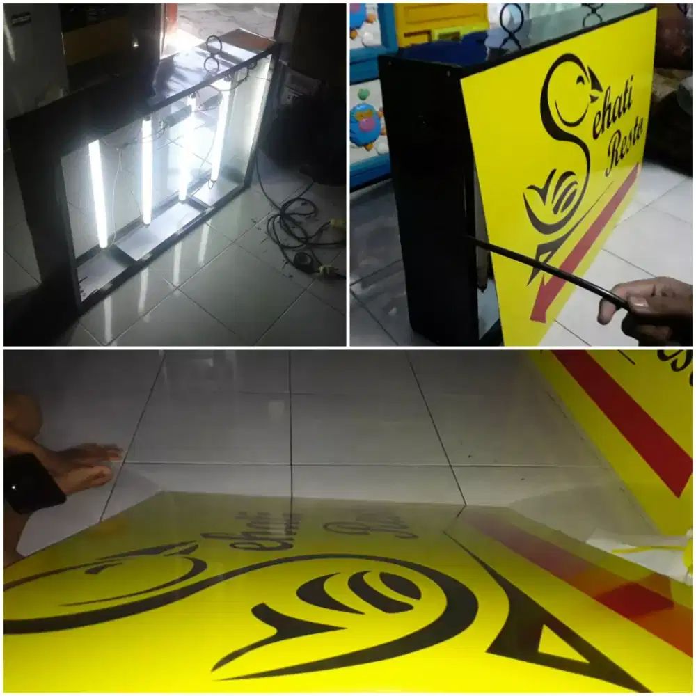 Neonbox akrilik papan nama mmt spanduk & aneka sticker promosi