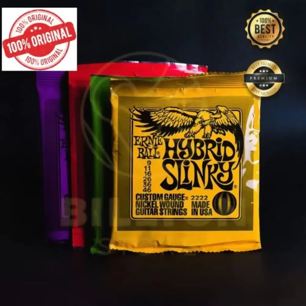 1 SET SENAR GITAR ELEKTRIK ERNIE BALL TIPE SLINKY GRATIS PICK GITAR