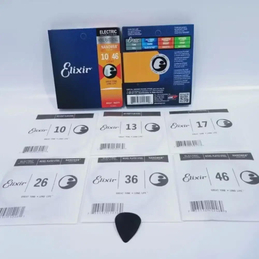 1 SET SENAR GITAR ELEKTRIK MERK ELIXIR UK. 0.9 & 0.10
