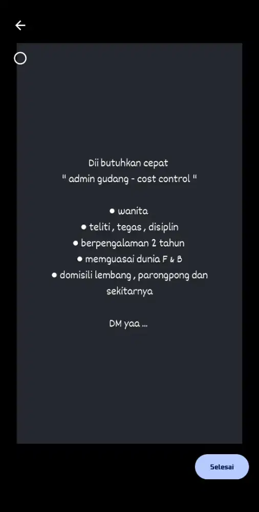 Lowongan kerja admin