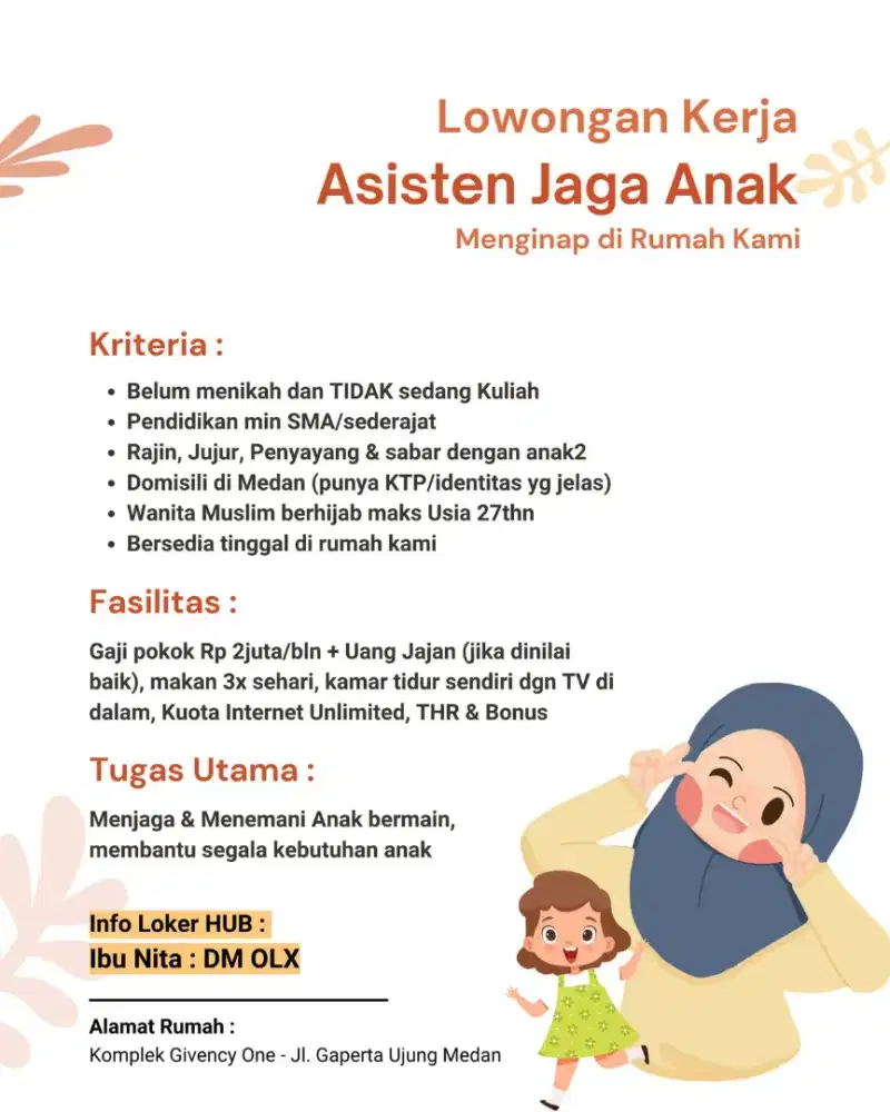 Lowongan Kerja Asisten Anak
