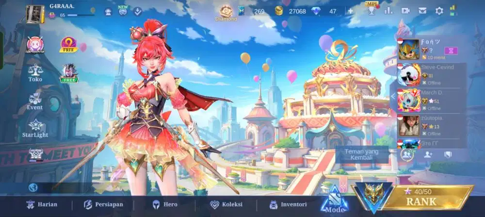 Jual akun mobile legend