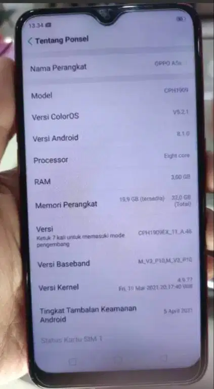 Oppo a5s batangan 3/32GB