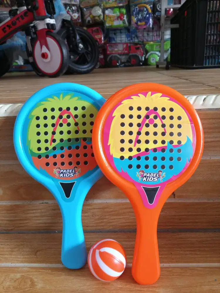 mainan anak raket padel set bola