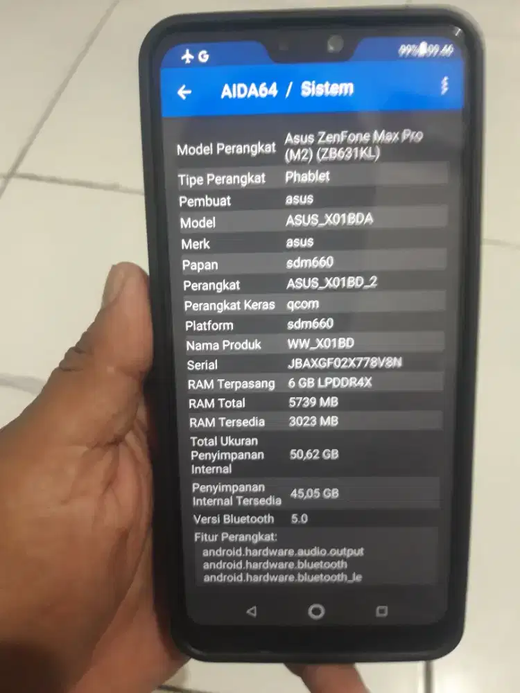 Asus zenfone Max Pro M2 6/64 4G Siap Pakai