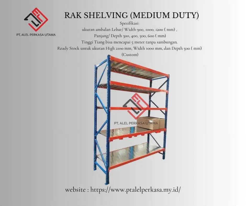 Rak Shelving Custom Medium Duty Ukuran 900 x 1000 x 1200 mm